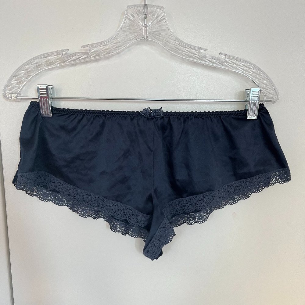 Silk Navy Booth Shorts by GILLY HICKS.